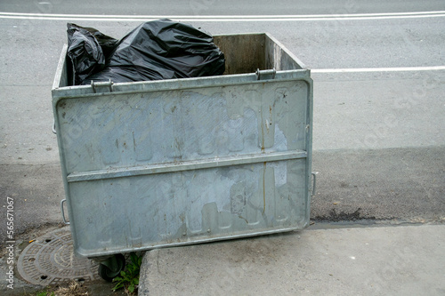 garbage bin in the street istanbul tukey photo