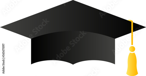 Graduation hat, mortar board cap icon