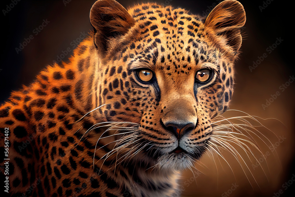 Naklejka premium leopard, animal, predator, art illustration