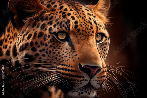 Leopard portrait. Generative AI