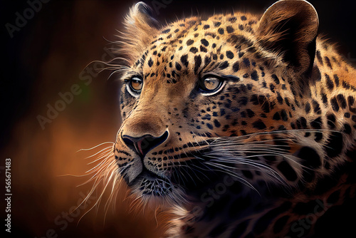Leopard portrait. Generative AI © Oleksandr