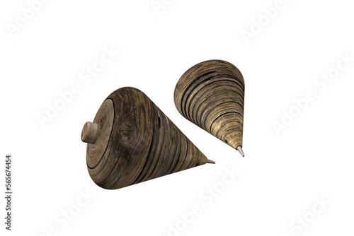 Foto ancient Neapolitan game made from a wooden top rolled up with string that rotate