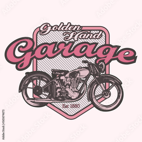 motorcycle garage vector