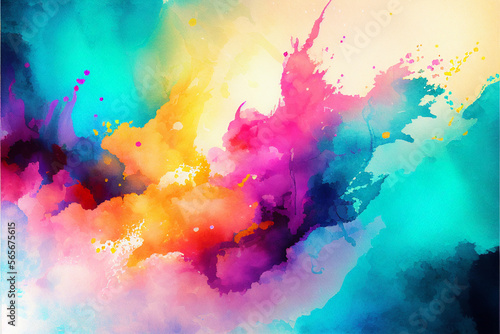 Watercolor Paint, Background Texture for Graphic Design, Colorful, Generative ai