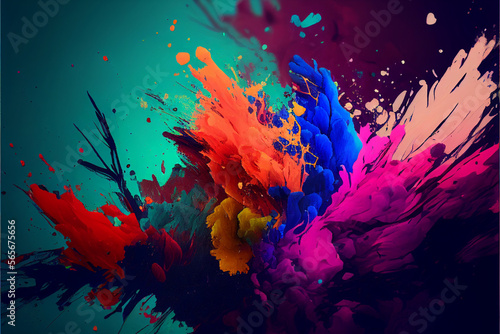 Watercolor Paint, Background Texture for Graphic Design, Colorful, Generative ai © Artofinnovation