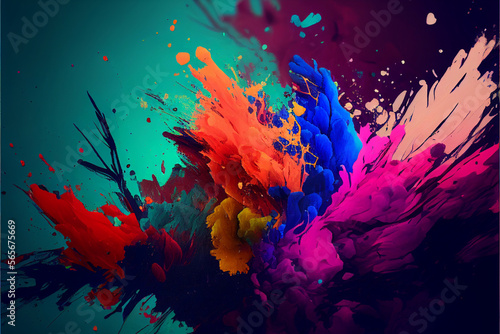 Watercolor Paint, Background Texture for Graphic Design, Colorful, Generative ai © Artofinnovation