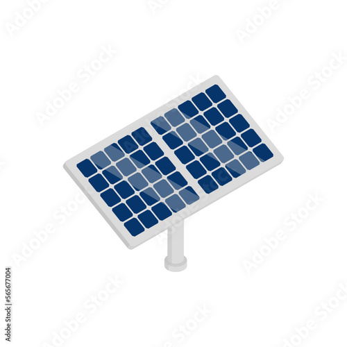 太陽光パネルのアイソメトリックイラスト　太陽光発電のイラスト素材