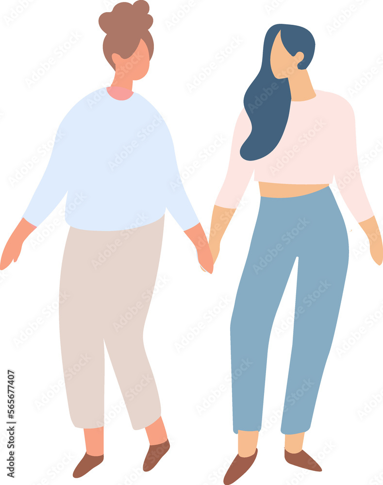 Women Couple flat faceless silhouette Women Couple flat faceless silhouette