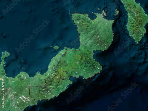 East New Britain, Papua New Guinea. High-res satellite. No legend