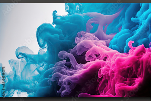 abstract colorful wave smoke background, generative ai