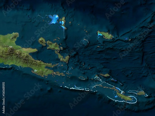 Milne Bay, Papua New Guinea. Low-res satellite. No legend photo