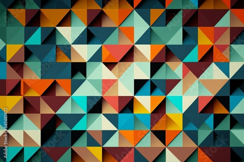 Abstract, Wallpaper Background Triangles, Post-produced generative AI digital illustration.