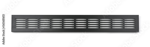 Front view of long metal ventilation grille