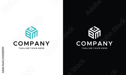 BDM initial logo design vector symbol graphic idea creative on a black and white background.