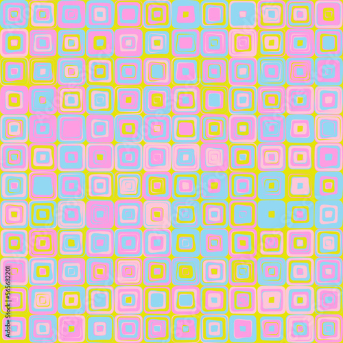 Repeating pattern of bright neon squares.