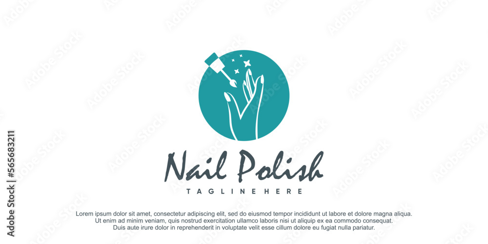 Nail polish logo with creative design unique element icon vector illustration Nail polish logo with creative design unique element icon vector illustration