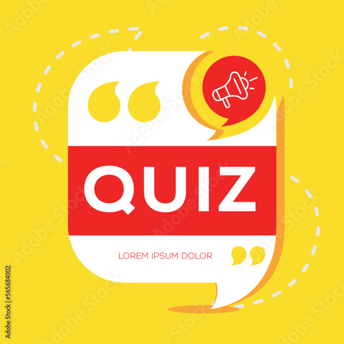 Creative (Quiz) text written in speech bubble ,Vector illustration.