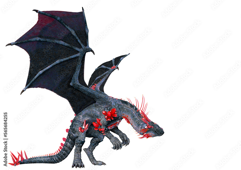 Fototapeta premium crystal dragon in white background
