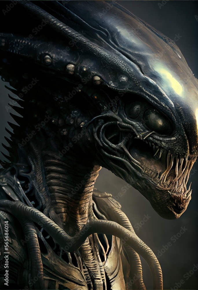 An alien with a humanoid form and a symbiotic suit that enhances its ...