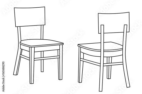 Chair editable vector illustration on white background. chair Line art, clip art, Office Chair, Hand-drawn design elements.