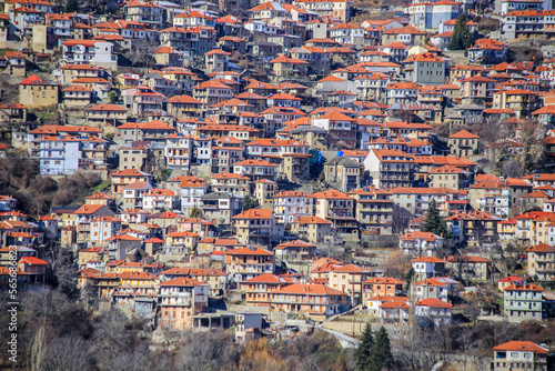 metsovo city greece houses homes in tourist restort on mountain pindos photo