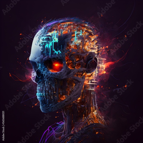 Cyber Skull  A Journey Through the Futuristic Landscape of Artificial Intelligence and Augmented Realit