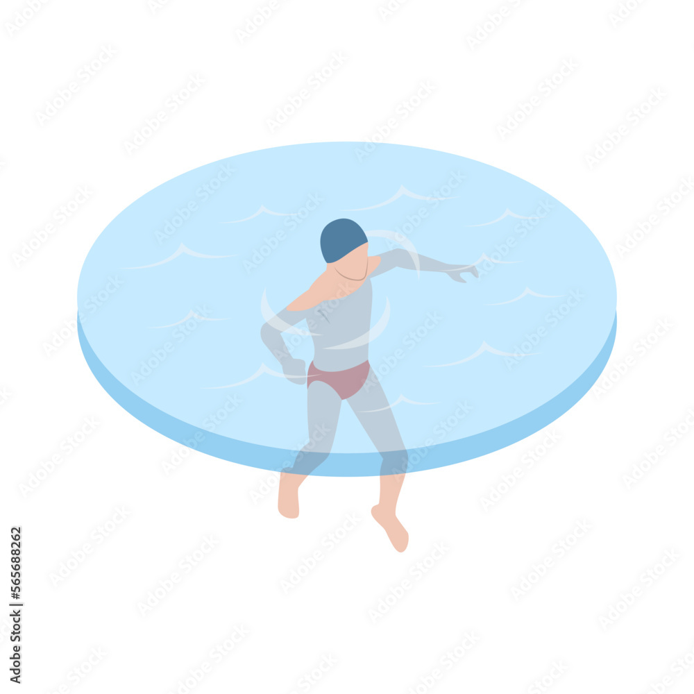Swimming Guy Isometric Composition Swimming Guy Isometric Composition