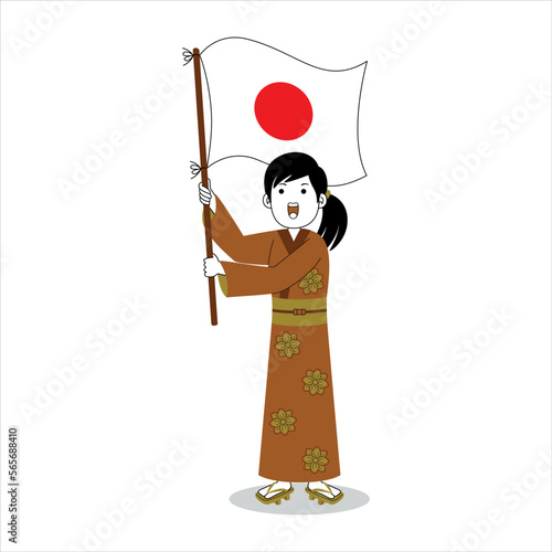 Woman celebrate japan independence day