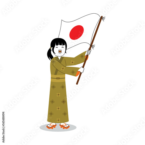 Woman celebrate japan independence day