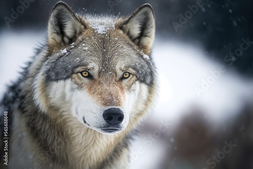 Eurasian wolf Stock Photo, Wildlife Photography. Generative Ai