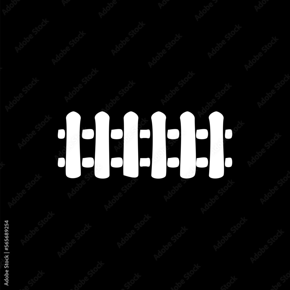 Obraz premium Wooden fence hand drawn icondoodle illustration on black background.