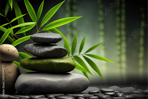 Spa background with stones and bamboo