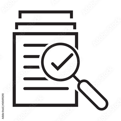 magnifying glass like check assess icon vector