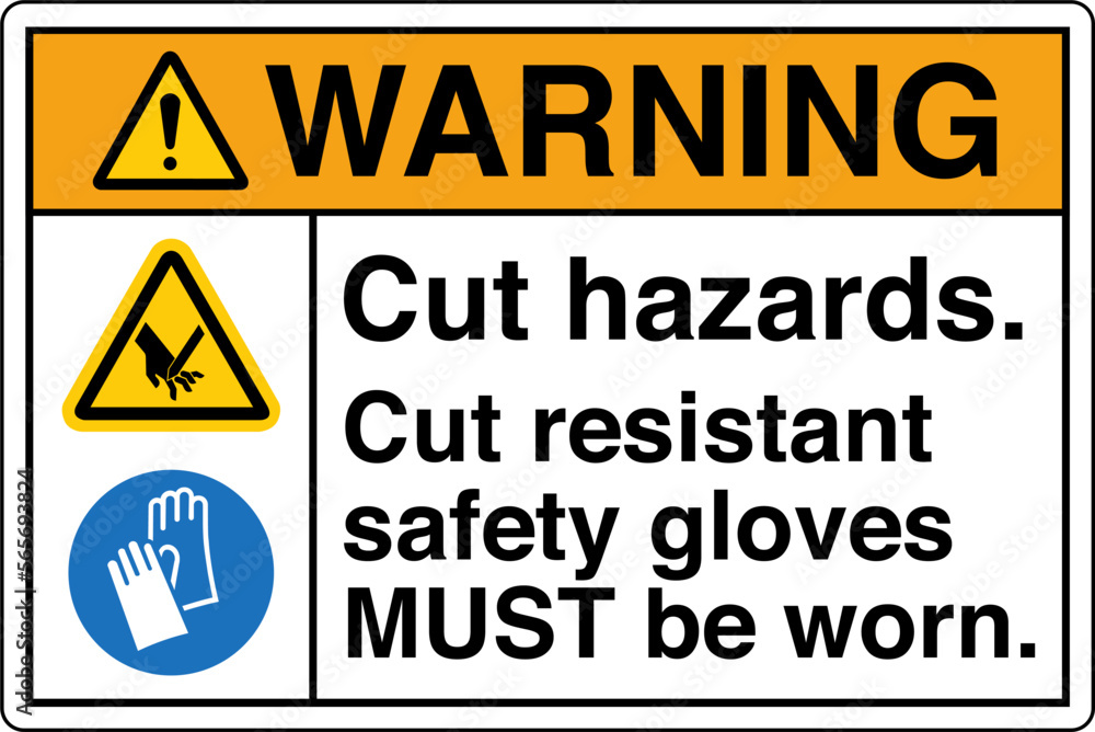 Safety Sign Marking Label Symbol Pictogram Standards Warning Cut