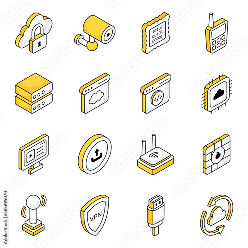 Pack of Cloud Computing Flat Icons

