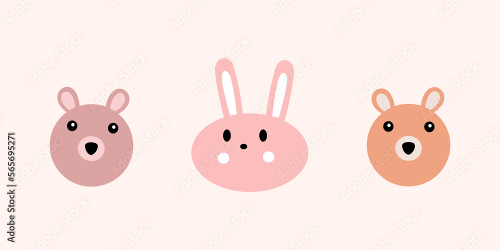Cute bear and rabbit illustration Cute bear and rabbit illustration