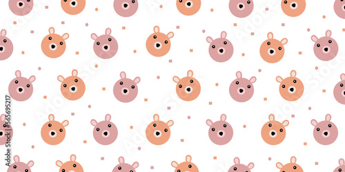Cute bear pattern for kids background and wallpaper. Abstract minimalist design in trendy style
