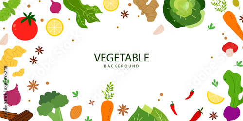 Abstract healthy food banner design for frame and copy space