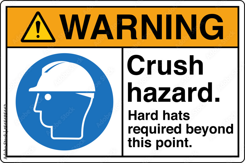 Safety Sign Marking Label Symbol Pictogram Standards Warning Crush