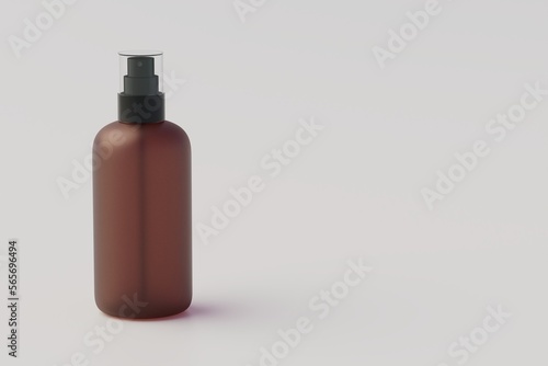 Minimal concept. Multiple Spray Bottle Mockup. 3D Illustration