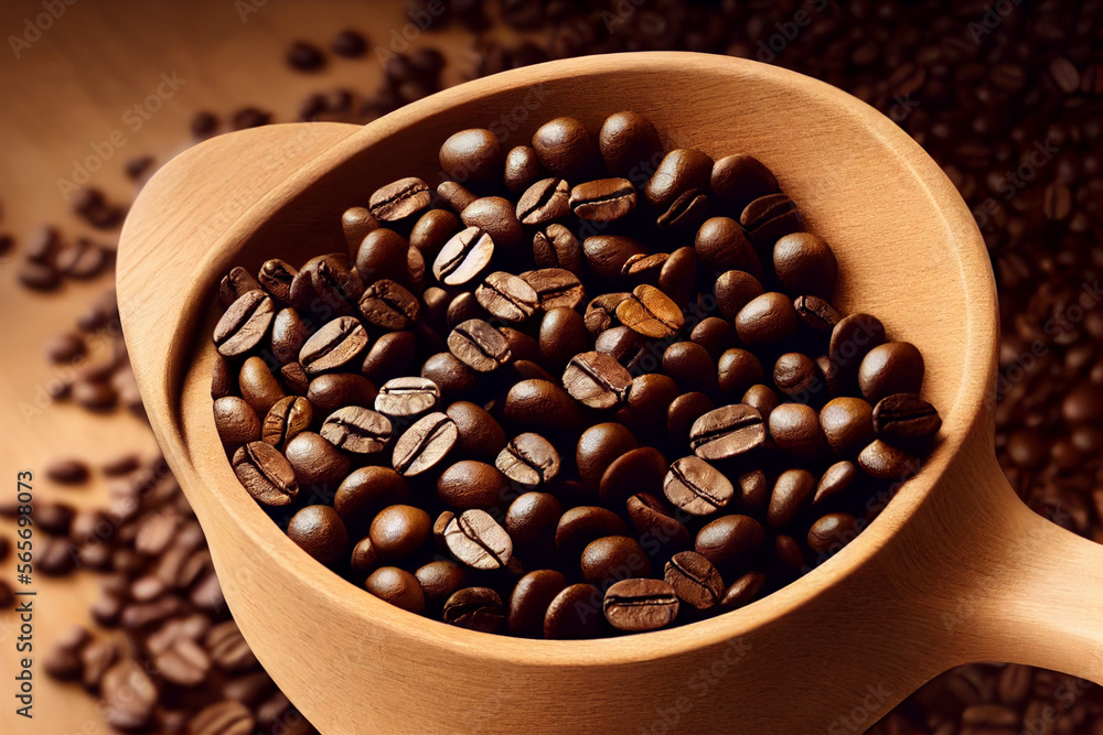 Fototapeta premium Fresh Coffee Latte in a Coffee Shop Cafe, Food and Drink Concept