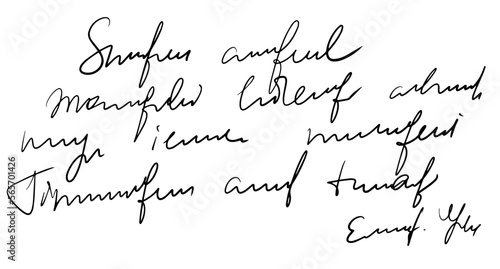 Vector handwritten unreadable cursive text photo