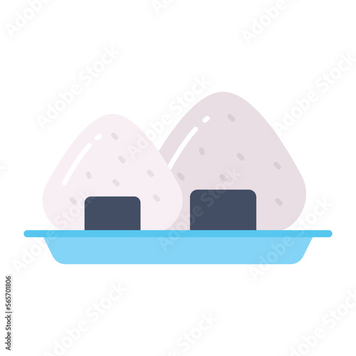 An icon of onigiri in modern and trendy style