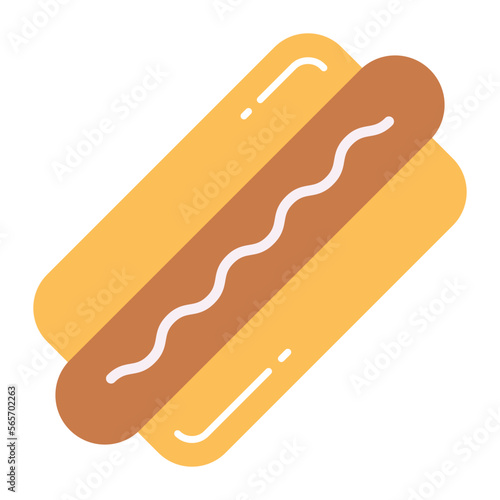 Hot dog sandwich vector icon design in trendy style