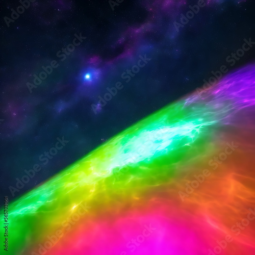 Abstract space rainbow star surface model texture render