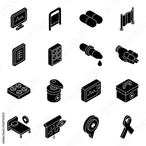Pack of Medication Solid Icons 

