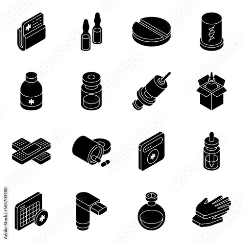 Pack of Healthcare Solid Icons 

