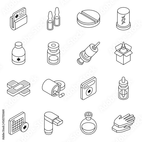 Pack of Healthcare Linear Icons 

