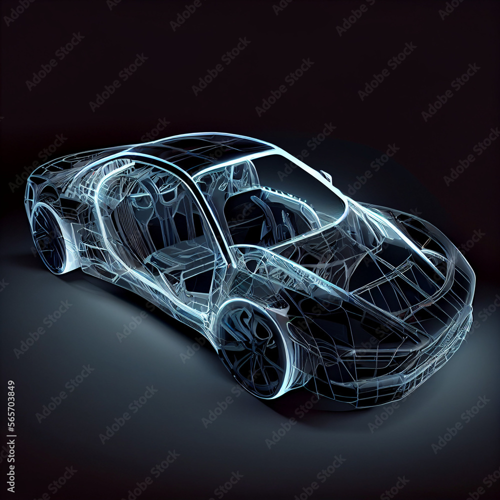 Naklejka premium A Peek into the Inner Workings of the Futuristic Car
