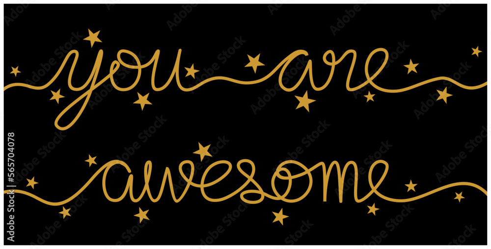 An abstract vector illustration of the word Awesome in line art style An abstract vector illustration of the word Awesome in line art style